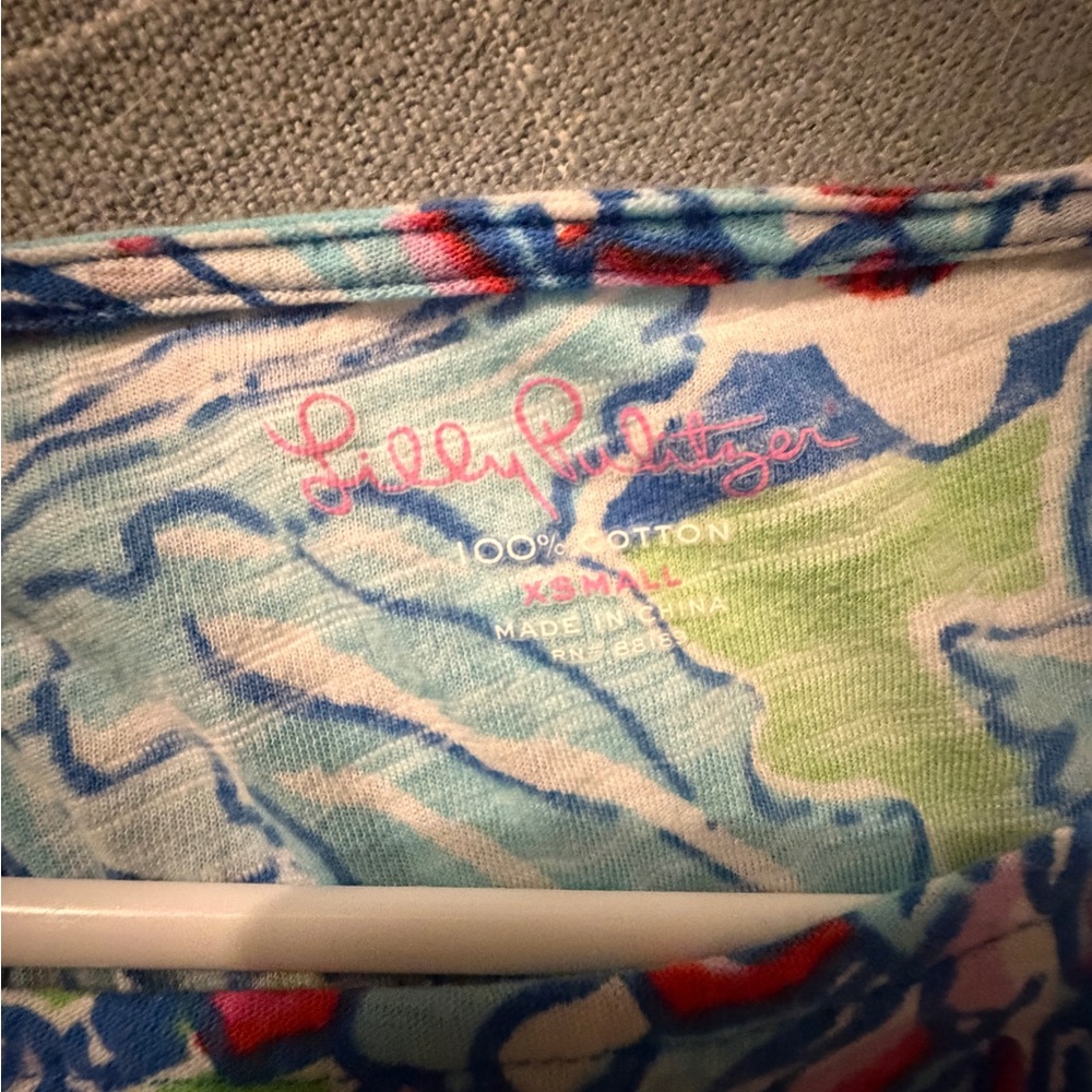 Lilly Pulitzer Blue and Green Patterned Top